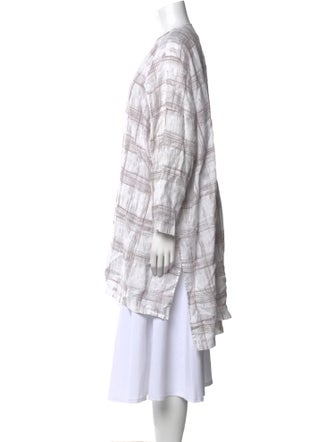 Eskandar Linen Plaid Print Tunic