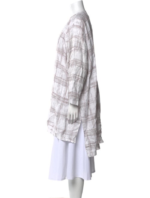 Eskandar Linen Plaid Print Tunic