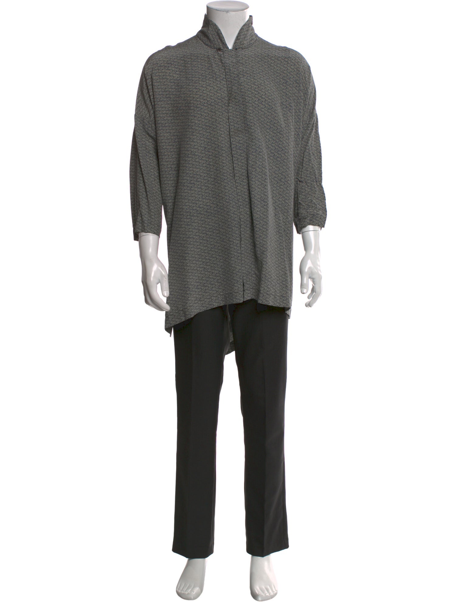 Eskandar Printed Long Sleeve Shirt