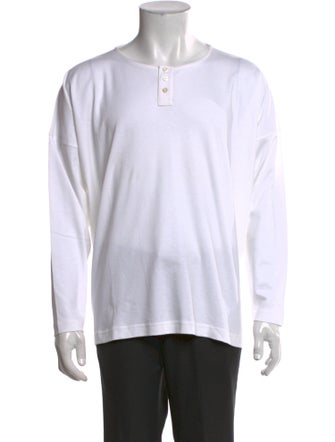 Eskandar Crew Neck Long Sleeve Henley