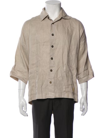 Eskandar Linen Three-Quarter Sleeve Shirt