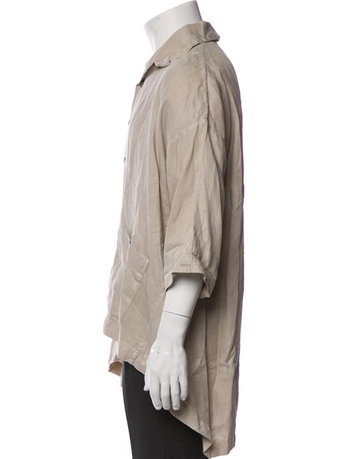 Eskandar Linen Three-Quarter Sleeve Shirt