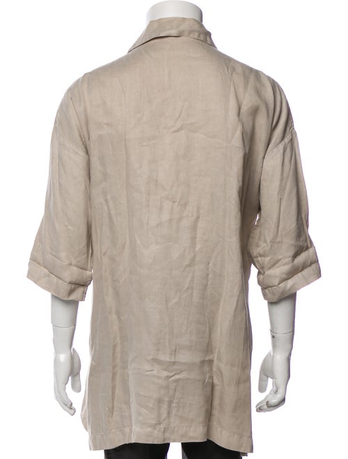Eskandar Linen Three-Quarter Sleeve Shirt