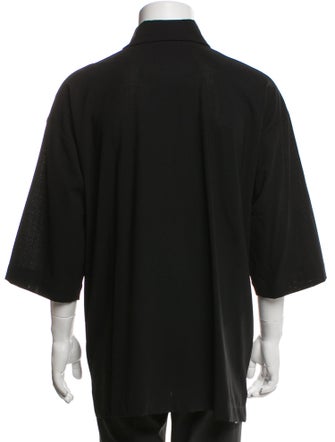 Eskandar Wool Three-Quarter Sleeve Shirt