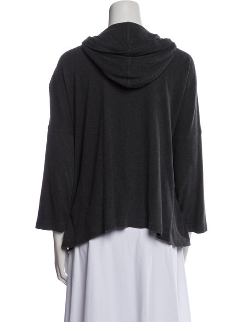 Eskandar Cowl Neck Three-Quarter Sleeve Sweatshirt