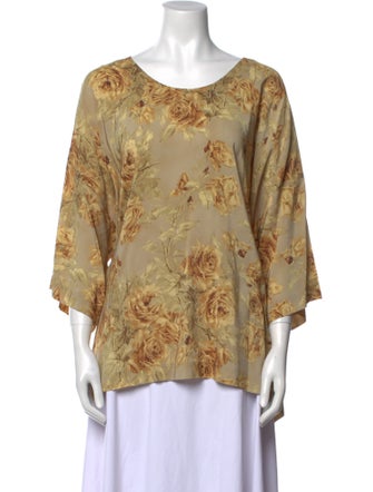 Eskandar Silk Floral Print Blouse