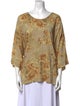 Eskandar Silk Floral Print Blouse