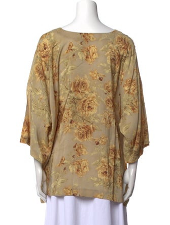 Eskandar Silk Floral Print Blouse