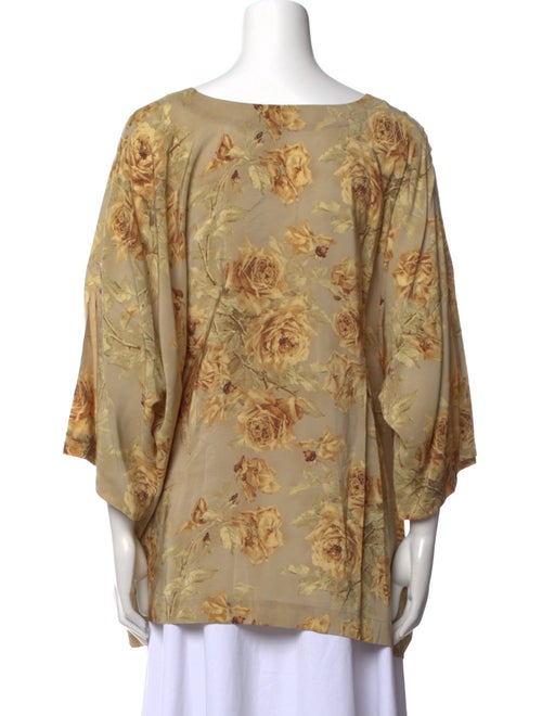 Eskandar Silk Floral Print Blouse