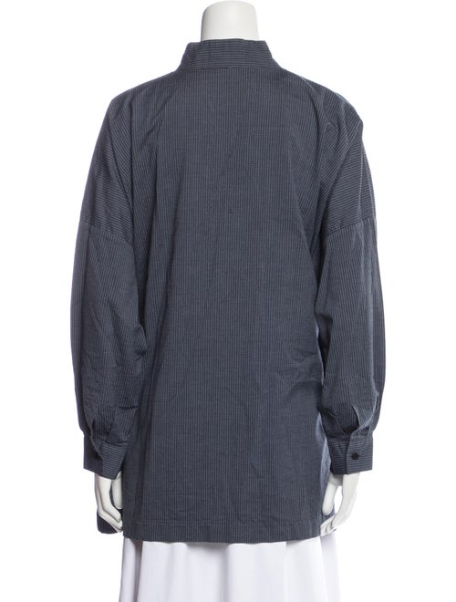 Eskandar Plaid Print Long Sleeve Button-Up Top