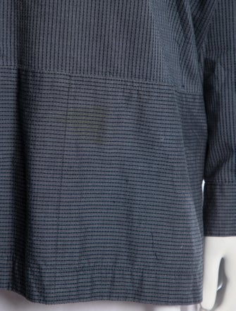 Eskandar Plaid Print Long Sleeve Button-Up Top