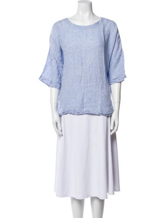 Eskandar Linen Scoop Neck T-Shirt