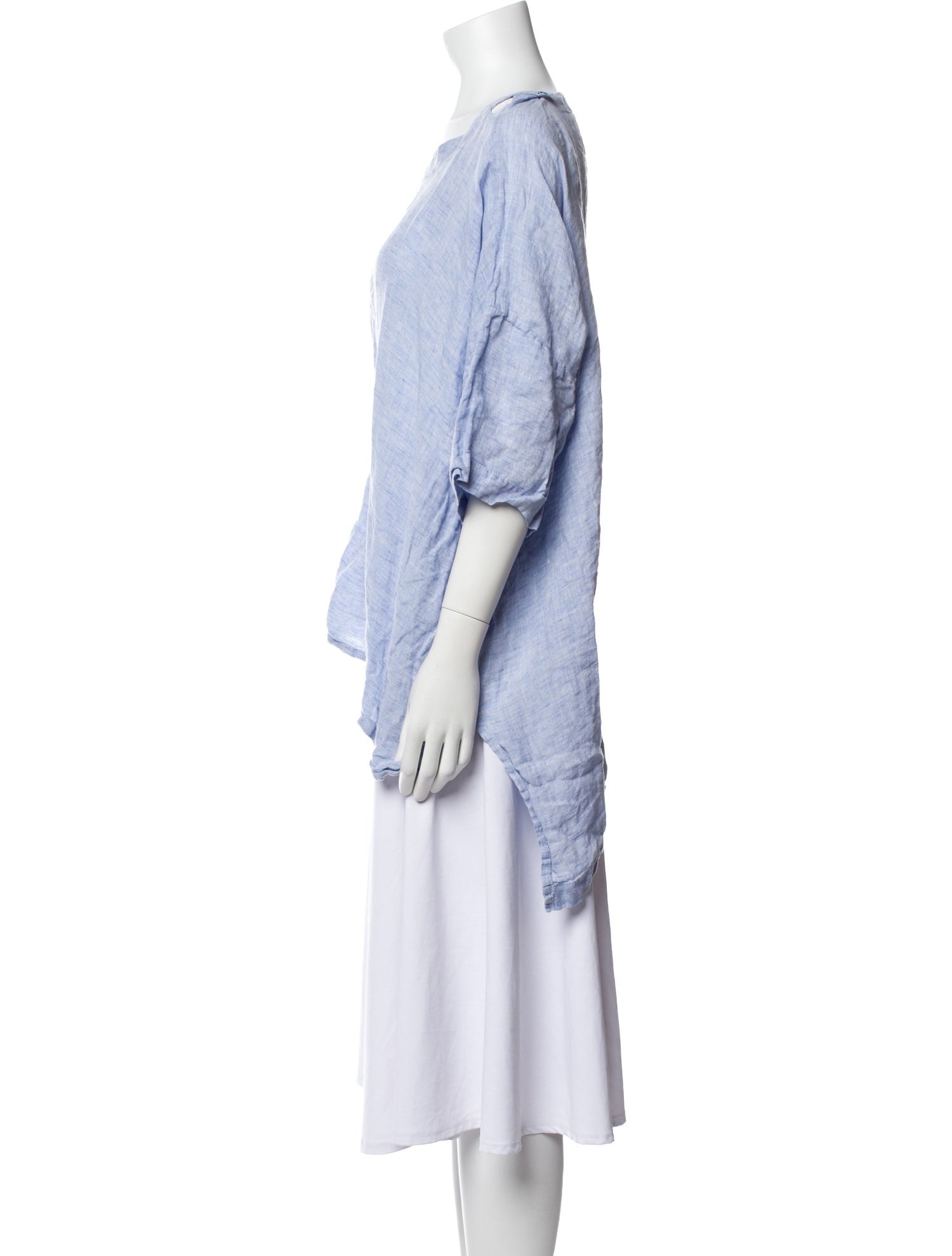 Eskandar Linen Scoop Neck T-Shirt