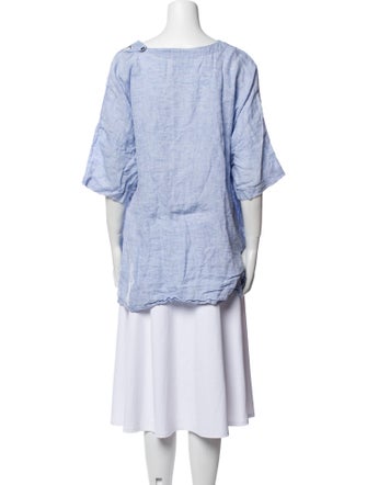 Eskandar Linen Scoop Neck T-Shirt