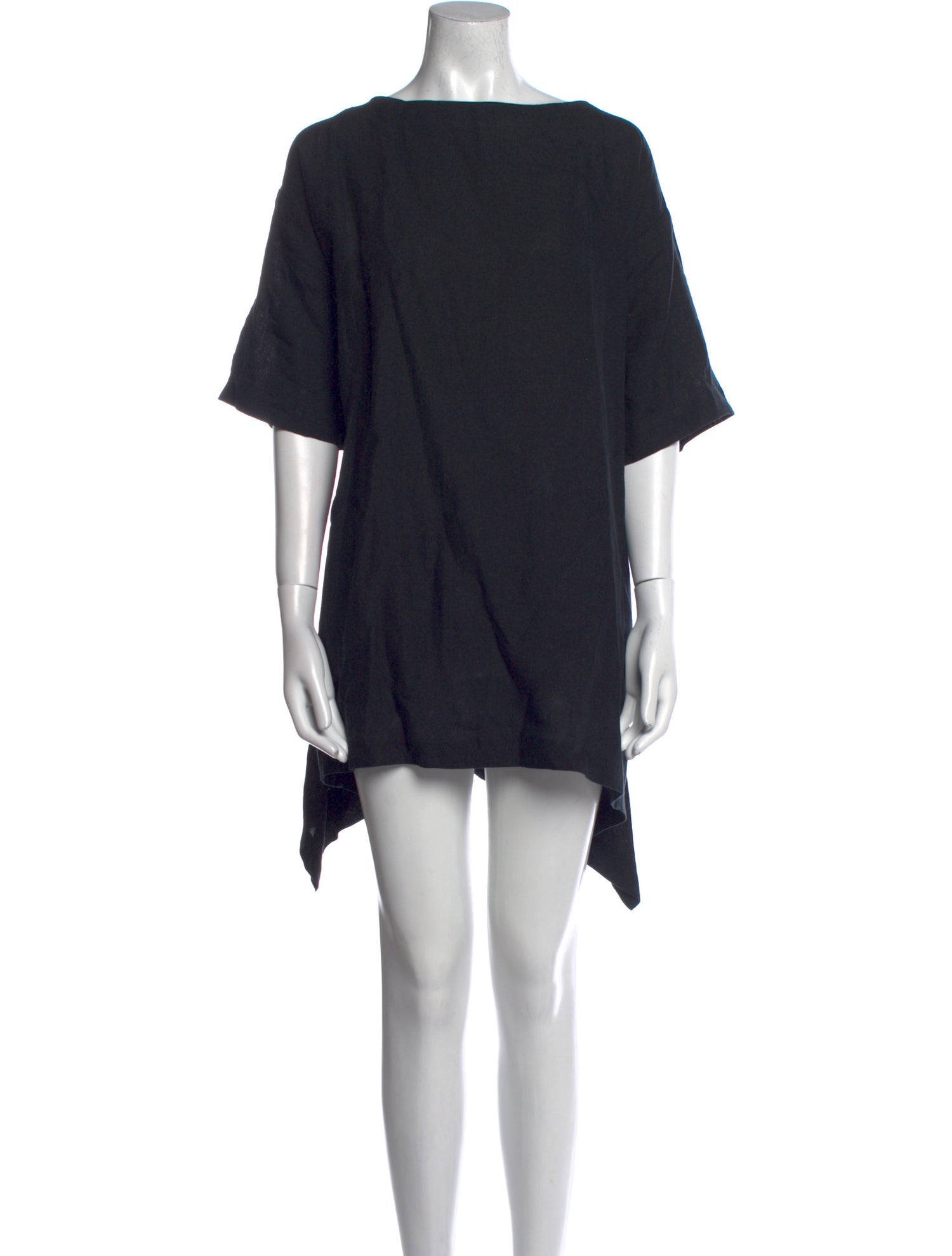 Eskandar Linen Bateau Neckline Tunic