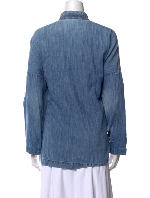 Eskandar Linen Mock Neck Button-Up Top