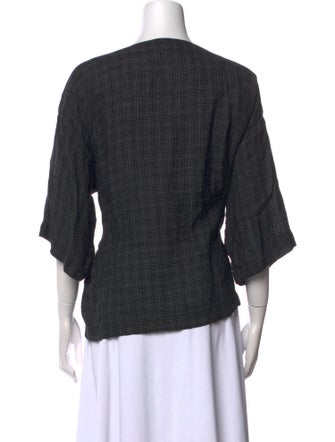 Eskandar Linen Printed Blouse