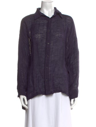 Eskandar Linen Long Sleeve Button-Up Top