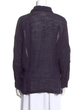 Eskandar Linen Long Sleeve Button-Up Top
