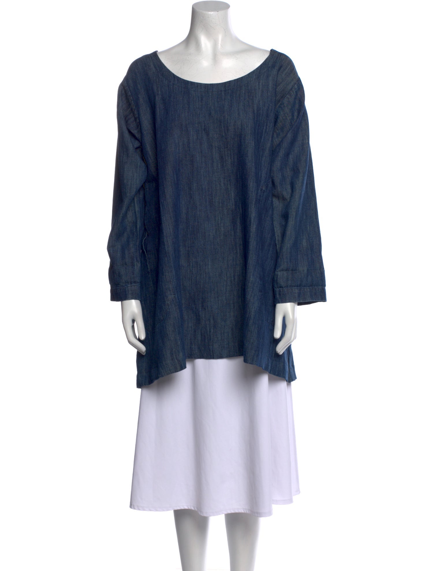Eskandar Scoop Neck Long Sleeve Tunic
