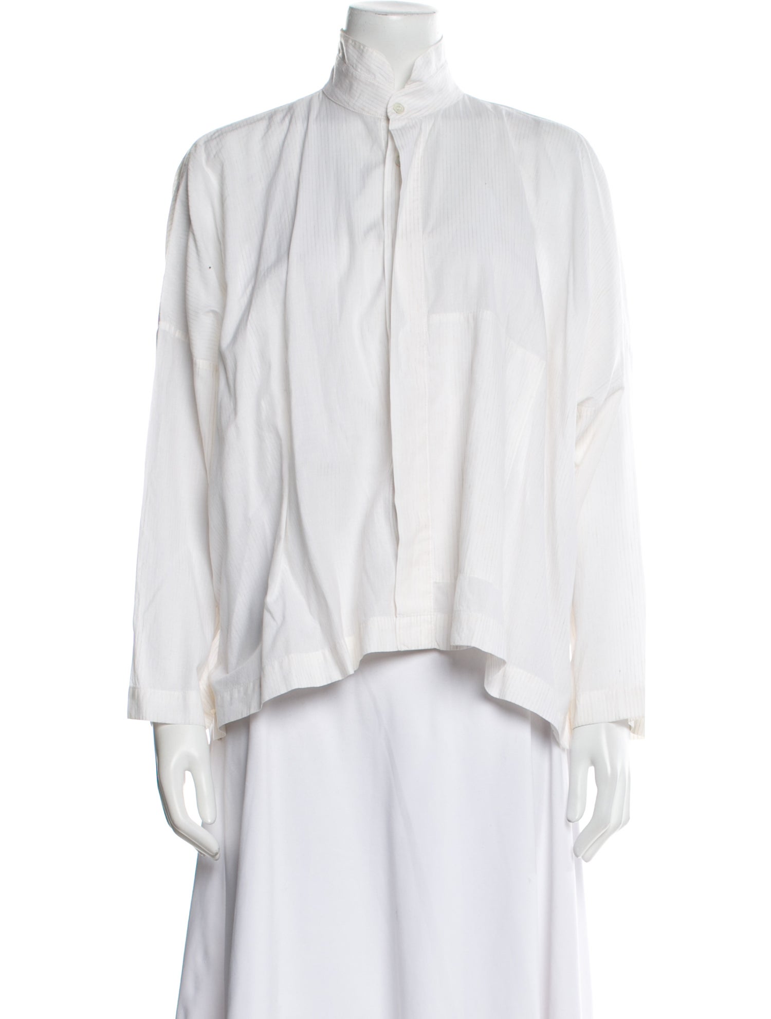 Eskandar Mock Neck Long Sleeve Blouse