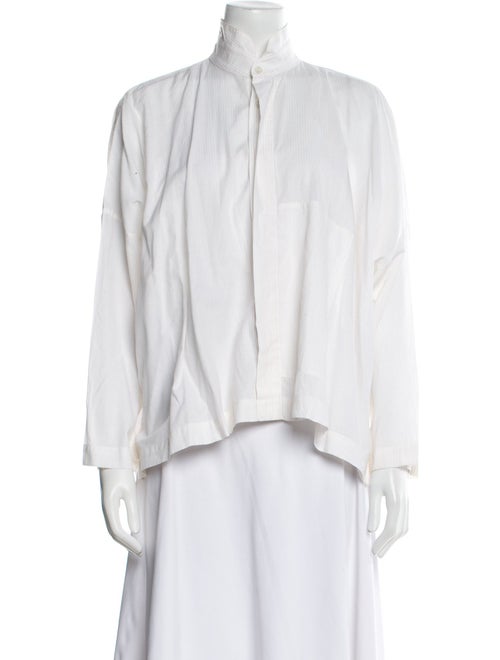 Eskandar Mock Neck Long Sleeve Blouse