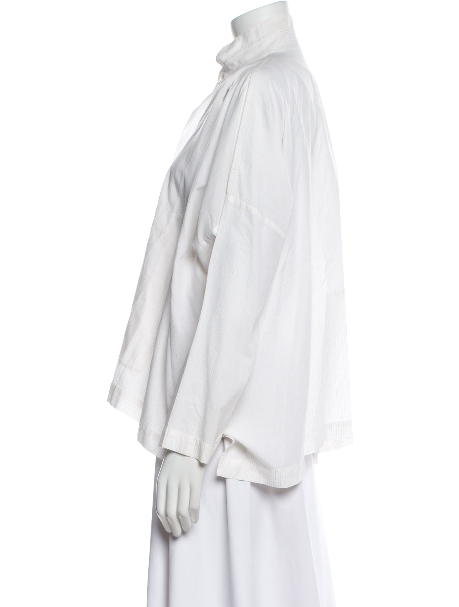 Eskandar Mock Neck Long Sleeve Blouse