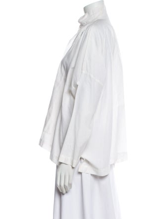 Eskandar Mock Neck Long Sleeve Blouse