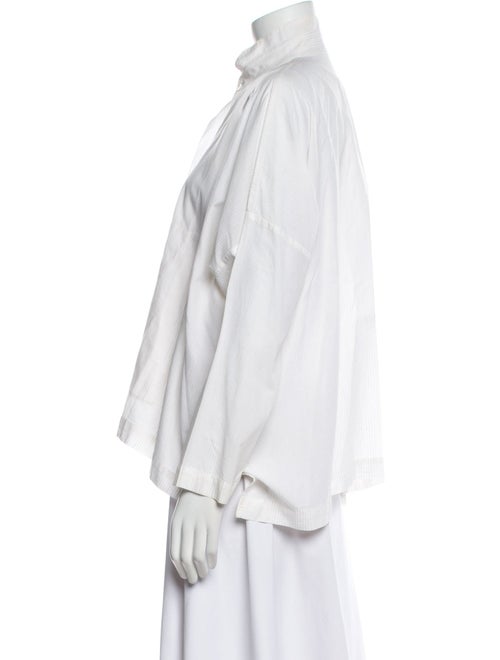 Eskandar Mock Neck Long Sleeve Blouse