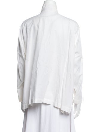 Eskandar Mock Neck Long Sleeve Blouse