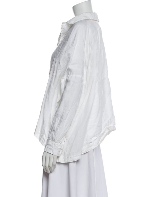 Eskandar Linen V-Neck Crop Top