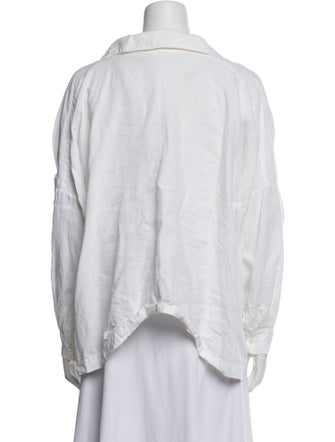 Eskandar Linen V-Neck Crop Top