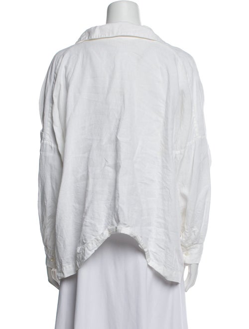 Eskandar Linen V-Neck Crop Top