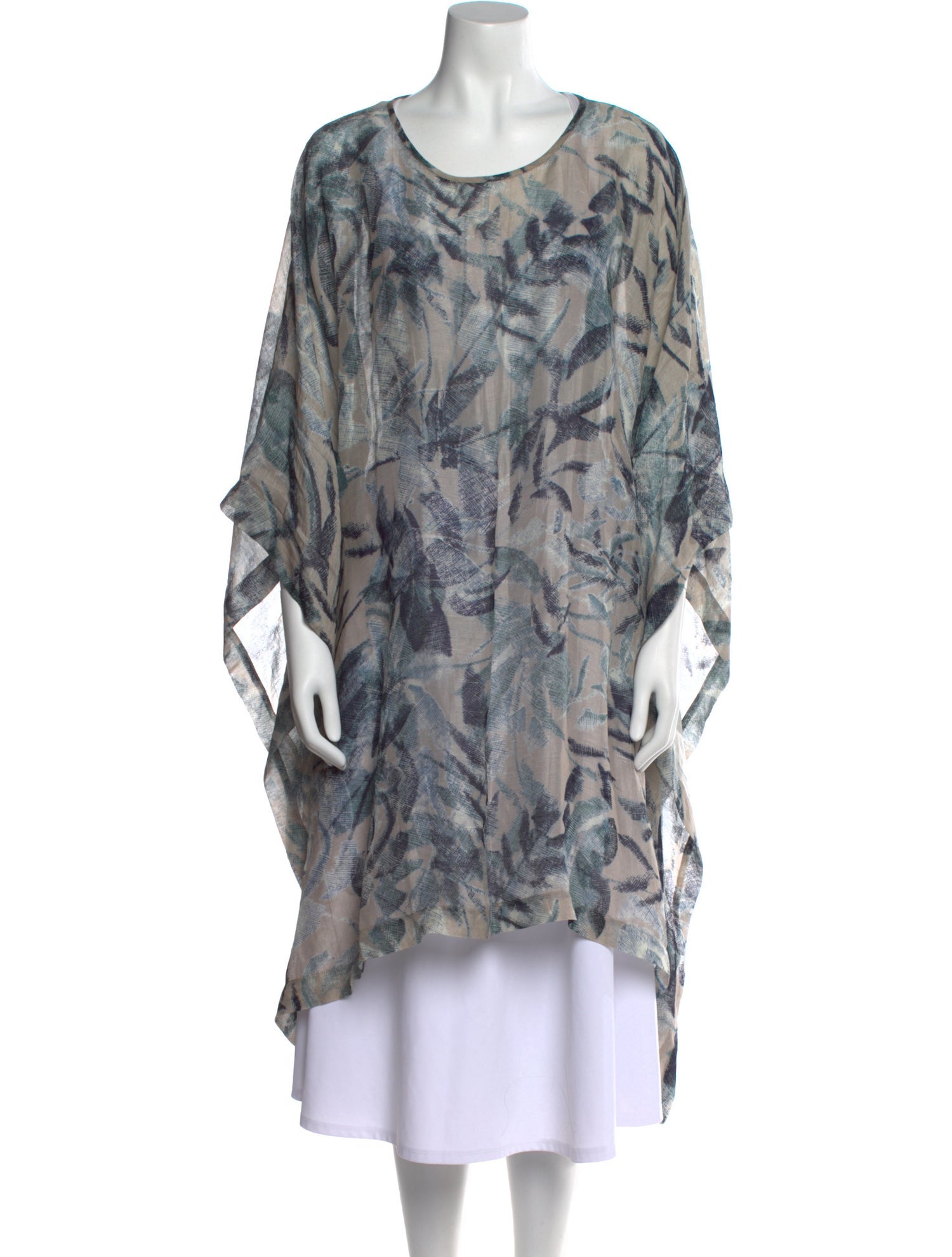 Eskandar Printed Scoop Neck Tunic