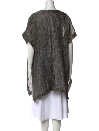 Eskandar Printed Open Front Tunic