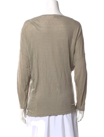 Eskandar Linen Scoop Neck Top