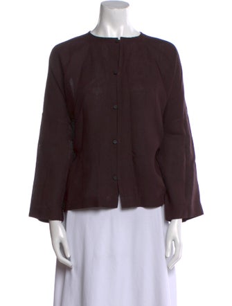 Eskandar Linen Bateau Neckline Blouse