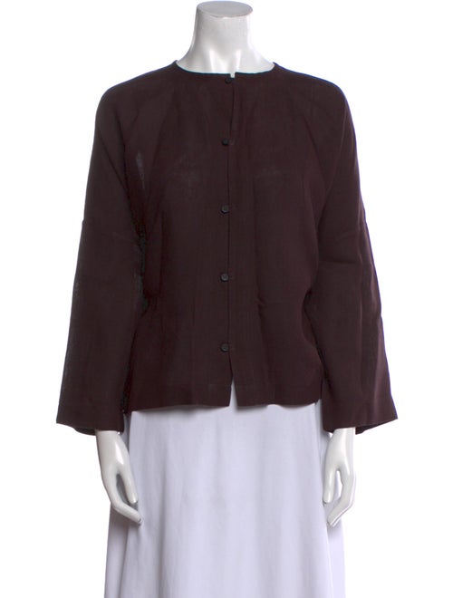 Eskandar Linen Bateau Neckline Blouse