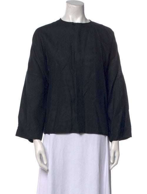 Eskandar Linen Bateau Neckline Blouse