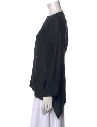 Eskandar Linen Bateau Neckline Blouse