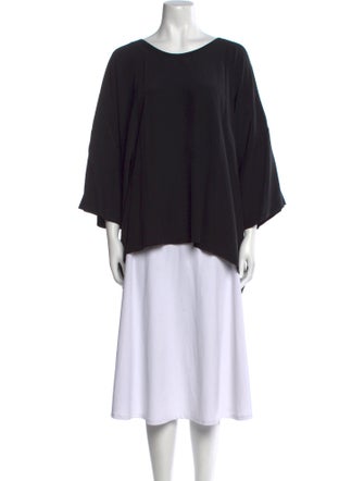 Eskandar Linen Bateau Neckline Blouse