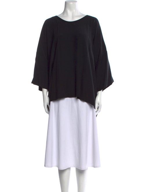 Eskandar Linen Bateau Neckline Blouse