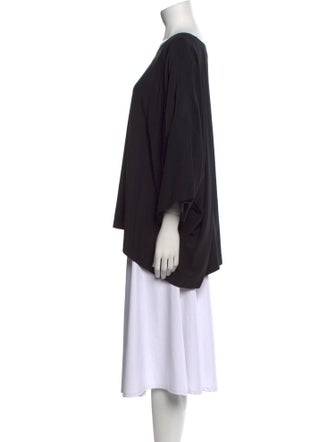 Eskandar Linen Bateau Neckline Blouse