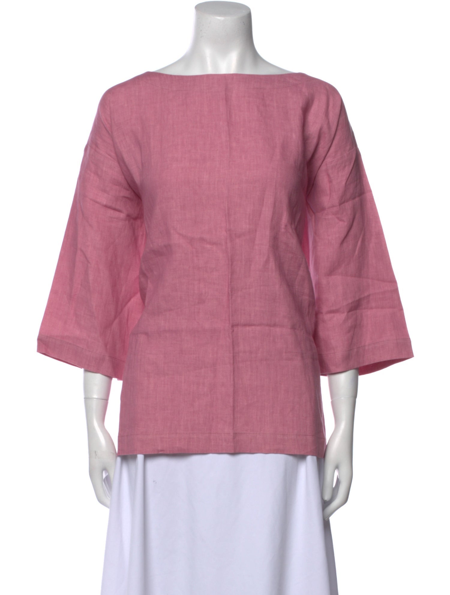 Eskandar Linen Bateau Neckline Blouse