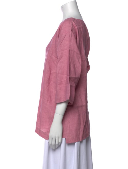 Eskandar Linen Bateau Neckline Blouse