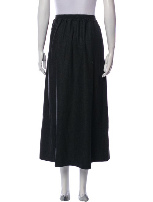 Eskandar Virgin Wool Midi Length Skirt