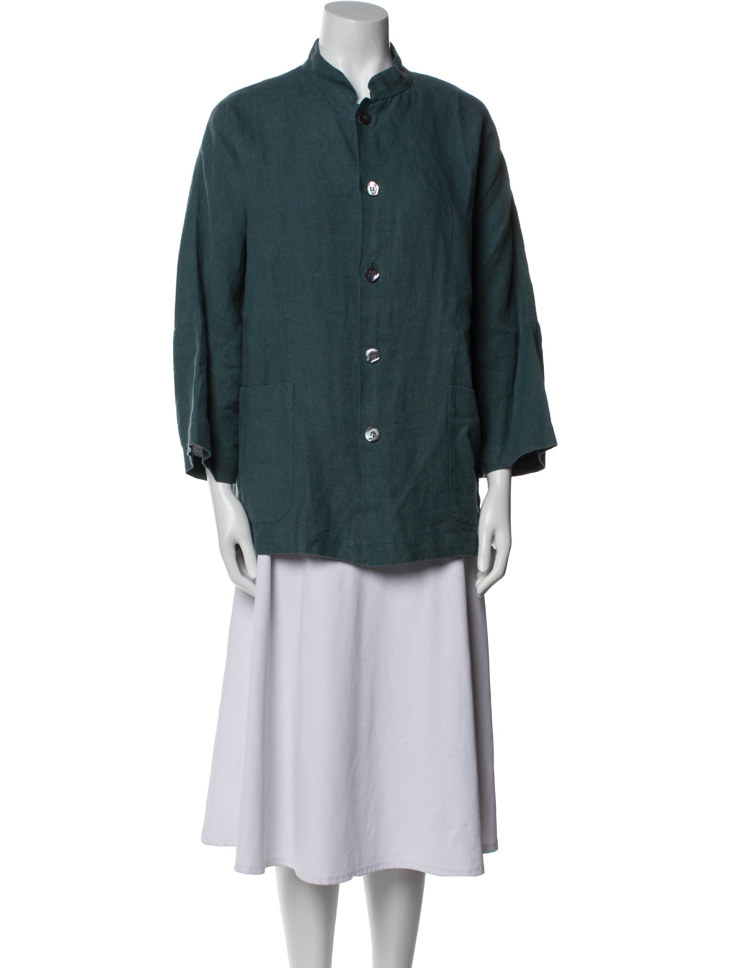 Eskandar Linen Long Sleeve Button-Up Top