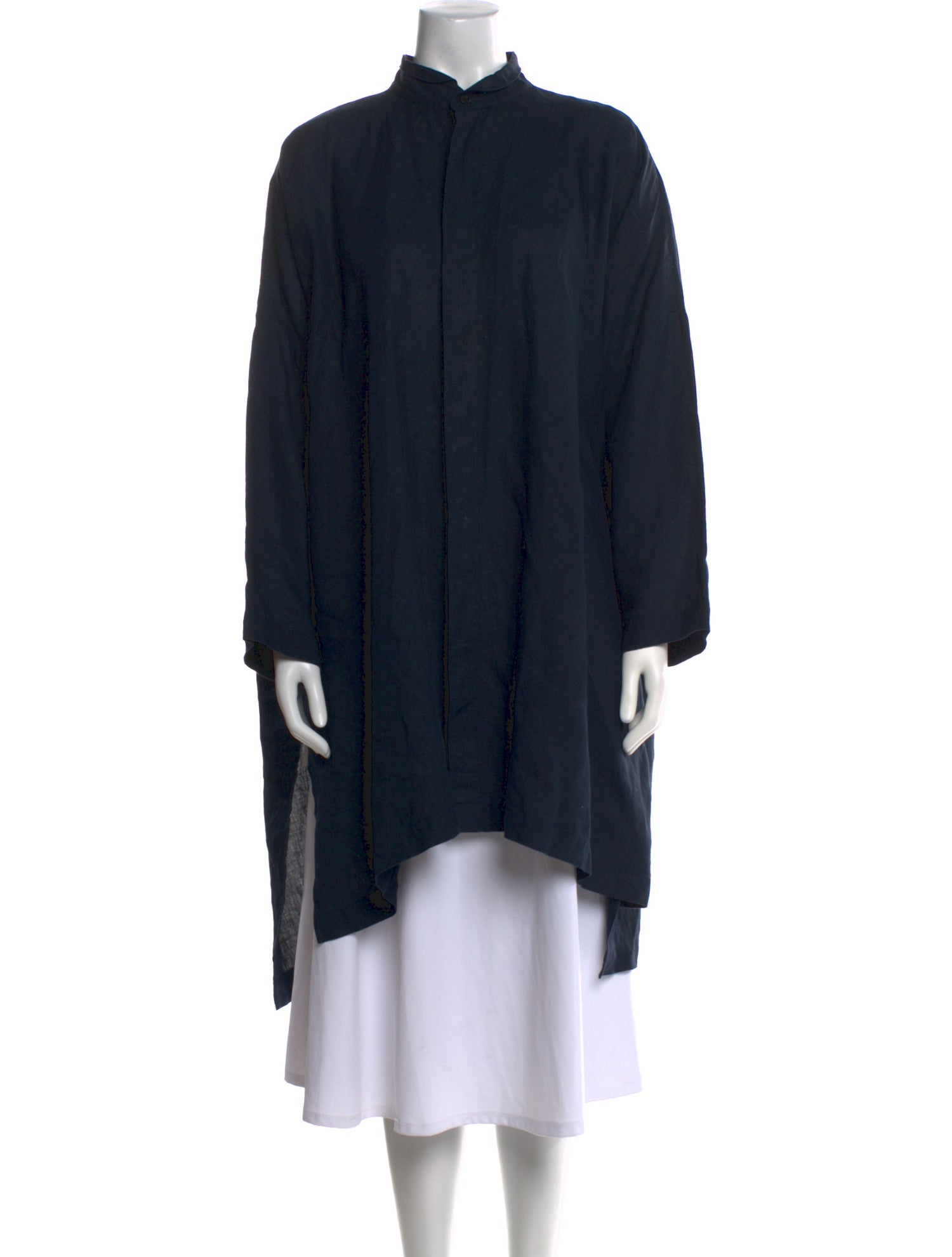 Eskandar Linen Mock Neck Tunic