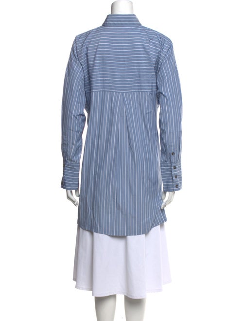 Eskandar Striped Long Sleeve Button-Up Top