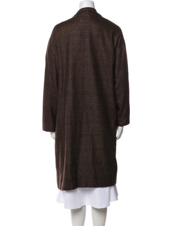 Eskandar Cashmere Plaid Print Coat